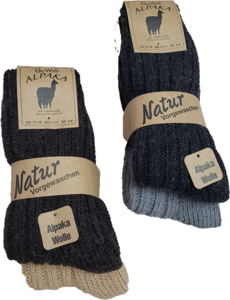 Alpakasocken Alpaka Socken Thermosocken Wollsocken 40% Alpakawolle Neu 3094